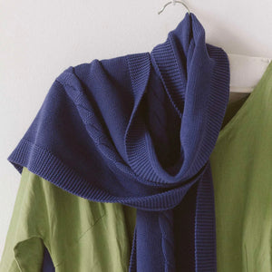 Lazybones - Organic Cotton scarf Indigo