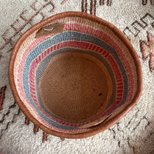 Kenyan sisal & leather basket - large