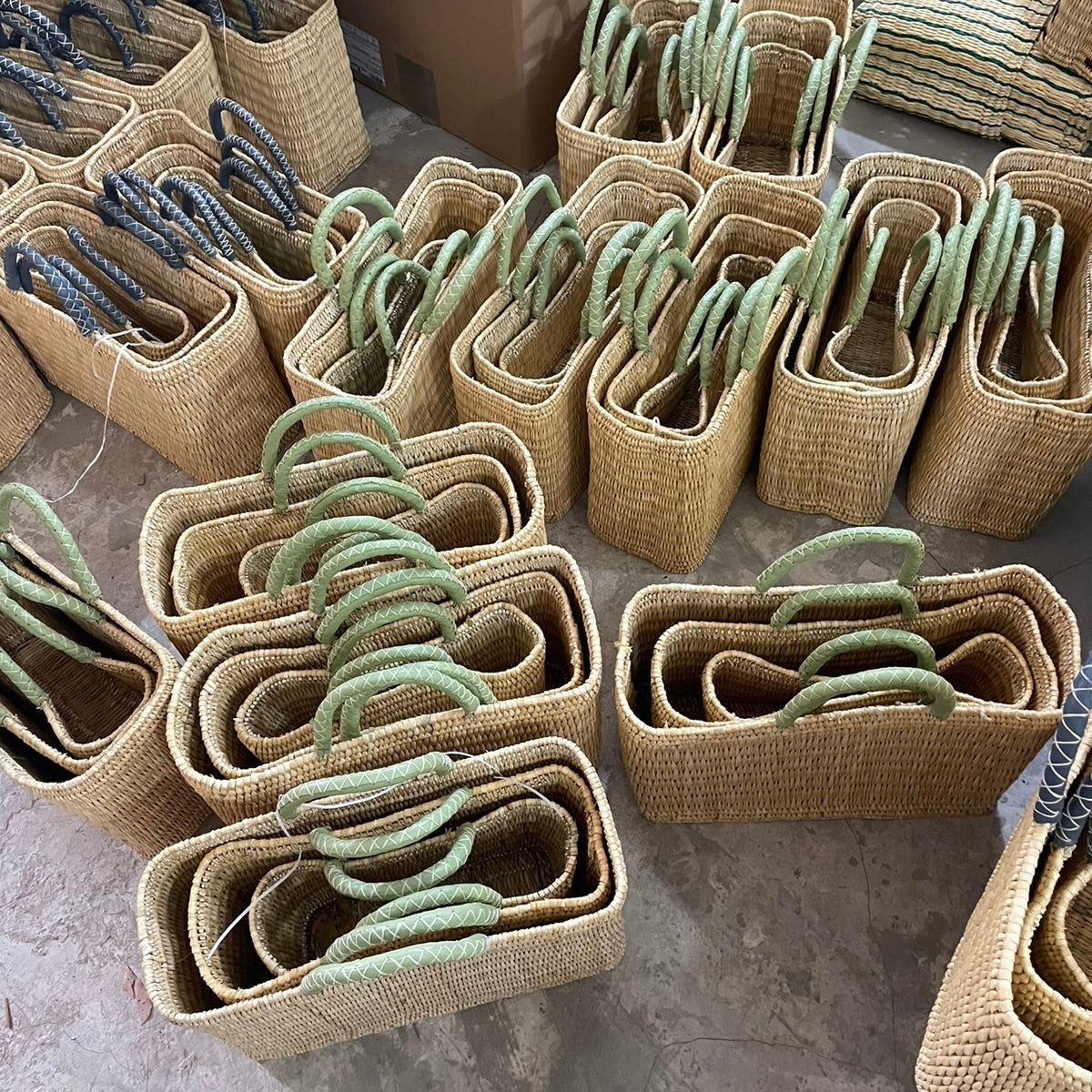Moroccan Reed Shopper - Green – Rigby’s Homewares