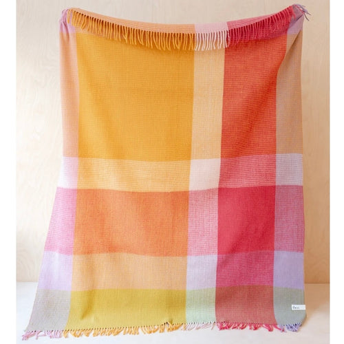 Tartan Blanket Co. Recycled Wool Throw - Orange Check