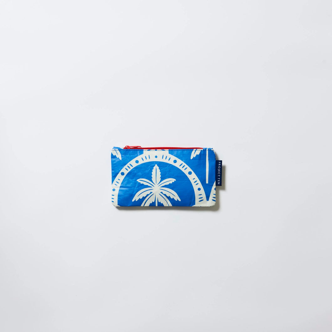 Project Ten Tiny Zip Pouch - Blue Palm