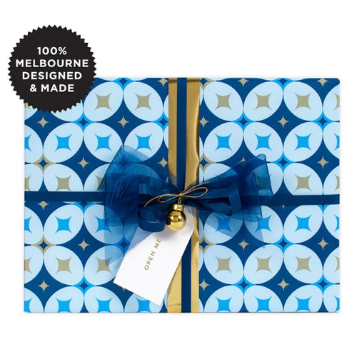 Inky Co Wrapping Paper 5m - Crystal Blue
