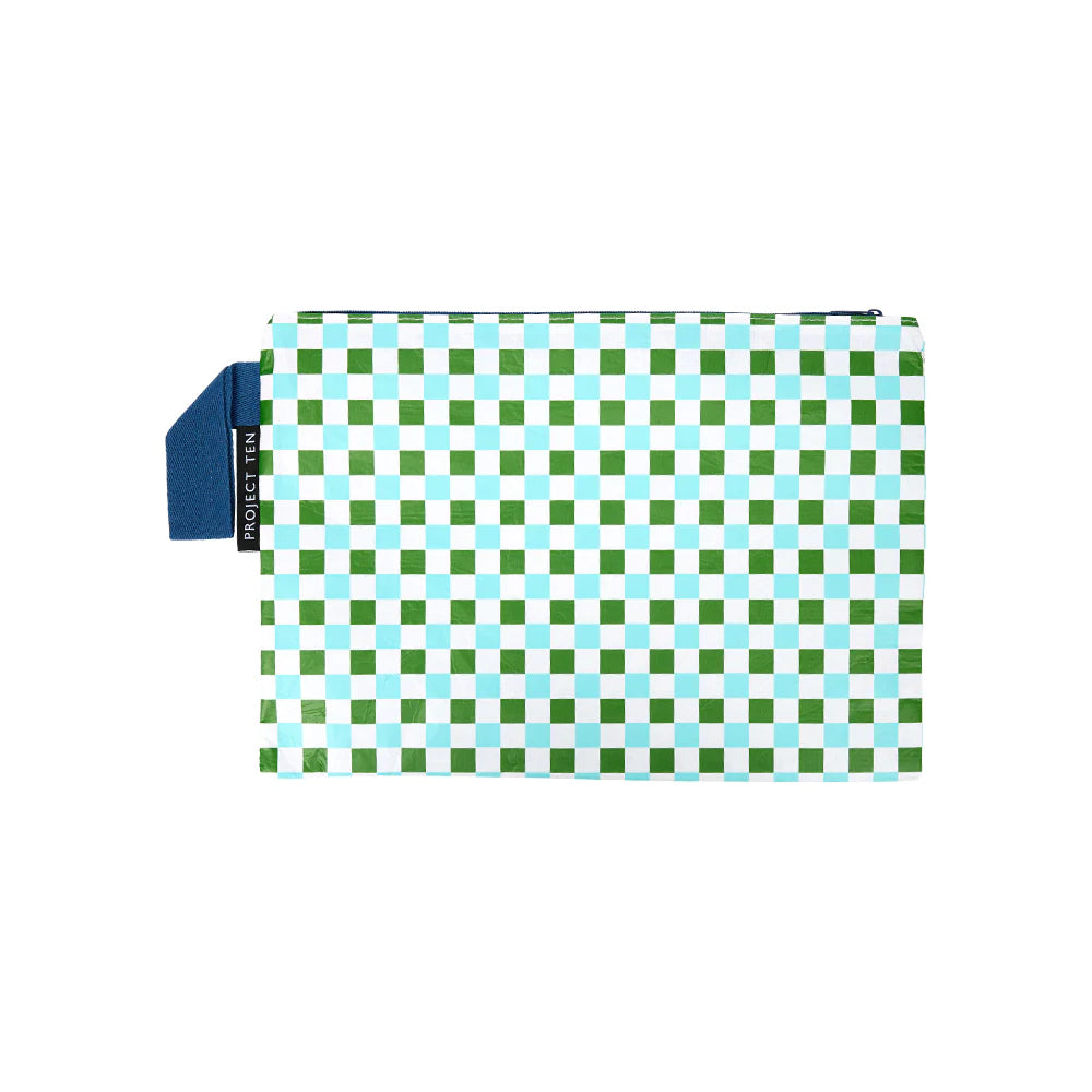Project Ten Large Zip Pouch - Checkers