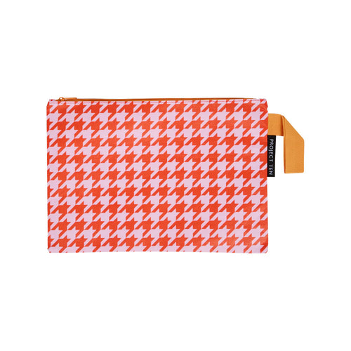 Project Ten Large Zip Pouch - Houndstooth