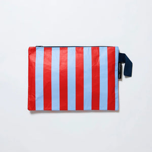 Project Ten Large Zip Pouch - Red Stripe