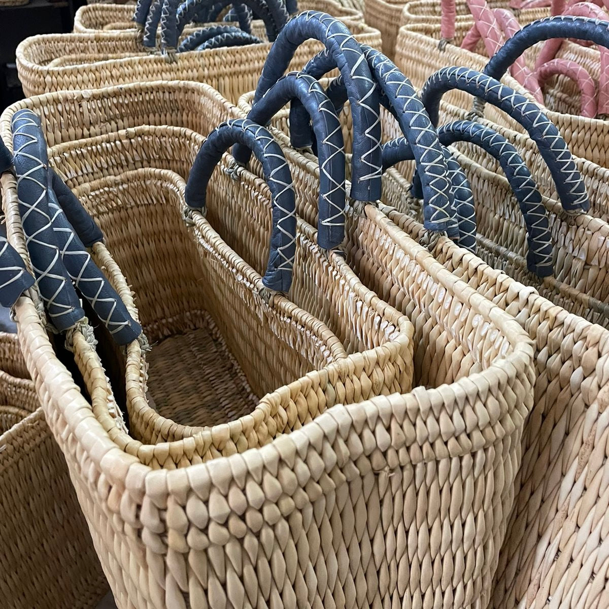 Moroccan Reed Shopper - Blue – Rigby’s Homewares