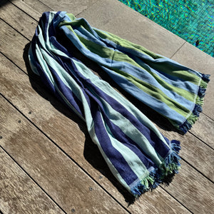 Popstar Turkish Towel - Navy/Green
