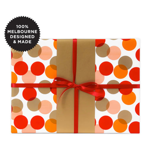 Inky Co Wrapping Paper 5m - Dottie Red