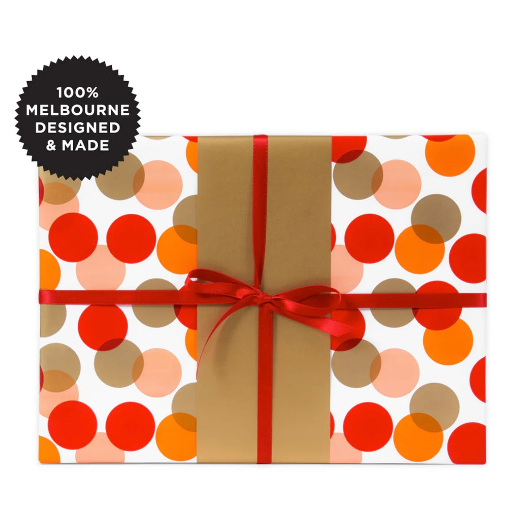 Inky Co Wrapping Paper 5m - Dottie Red