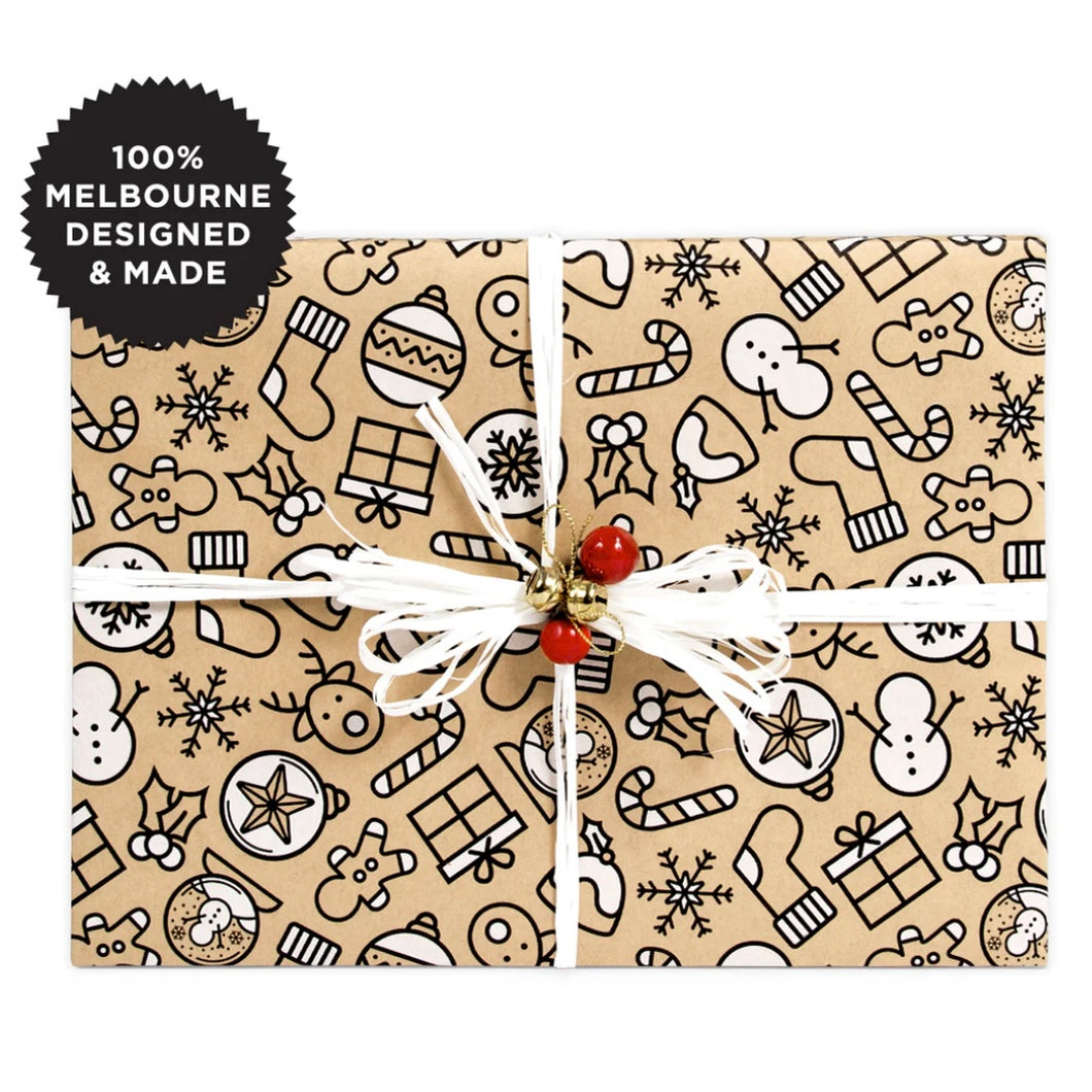 Inky Co Wrapping Paper 5m - My Xmas Kraft