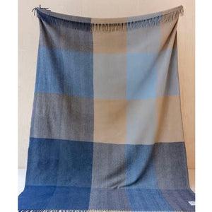 TB Co. King Size Throw - Blue Herringbone