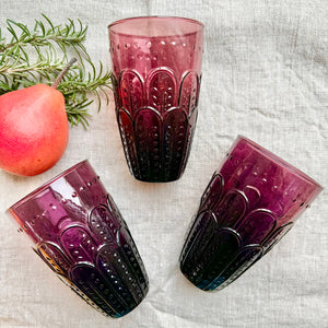 Embossed Glass - Plum