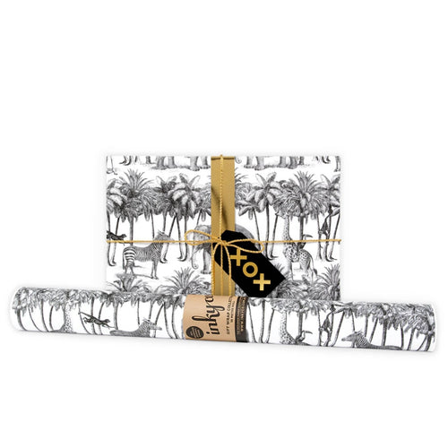 Inky Co Wrapping Paper 5m - Safari B & W