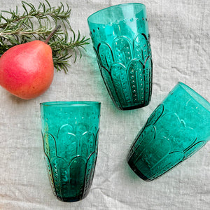 Embossed Glass - Teal