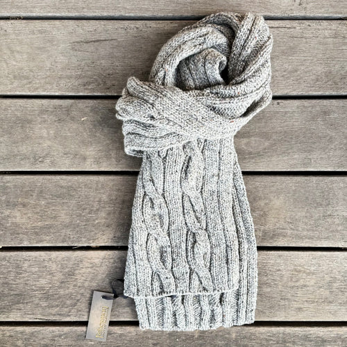 Fisherman Out Of Ireland - Cable & Rib Scarf Porridge