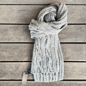 Fisherman Out Of Ireland - Cable & Rib Scarf Porridge