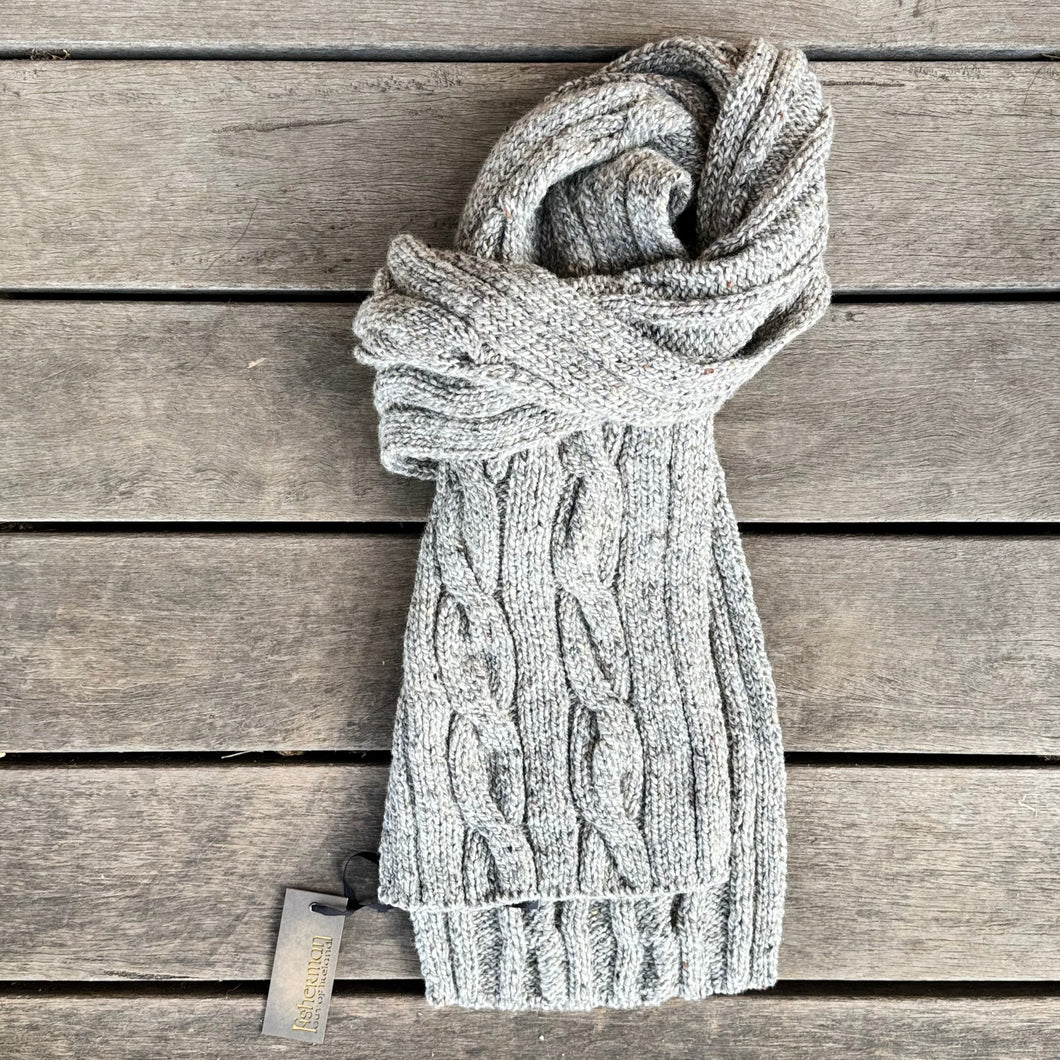 Fisherman Out Of Ireland - Cable & Rib Scarf Porridge