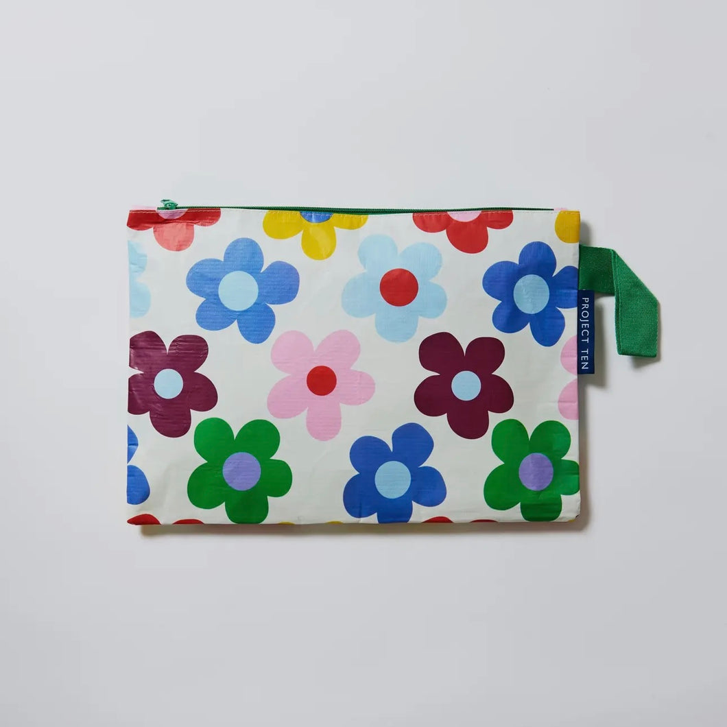 Project Ten Large Zip Pouch - Sunny Floral