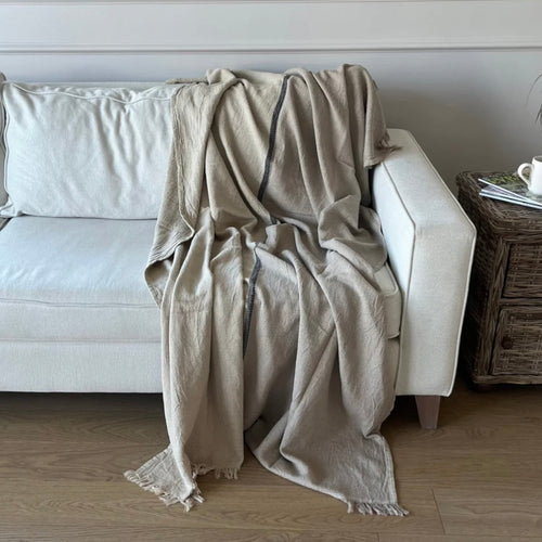 Turkish Linen Throw - Black