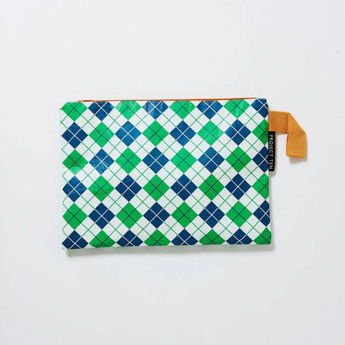 Project Ten Large Zip Pouch - Argyle