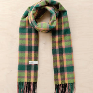 TB Co. Lambswool Scarf - Lime Check