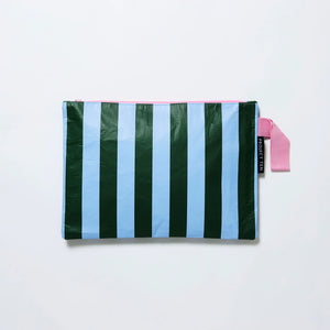 Project Ten Large Zip Pouch - Green Stripe