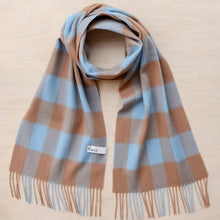 TB Co. Lambswool Scarf - Blue Gingham