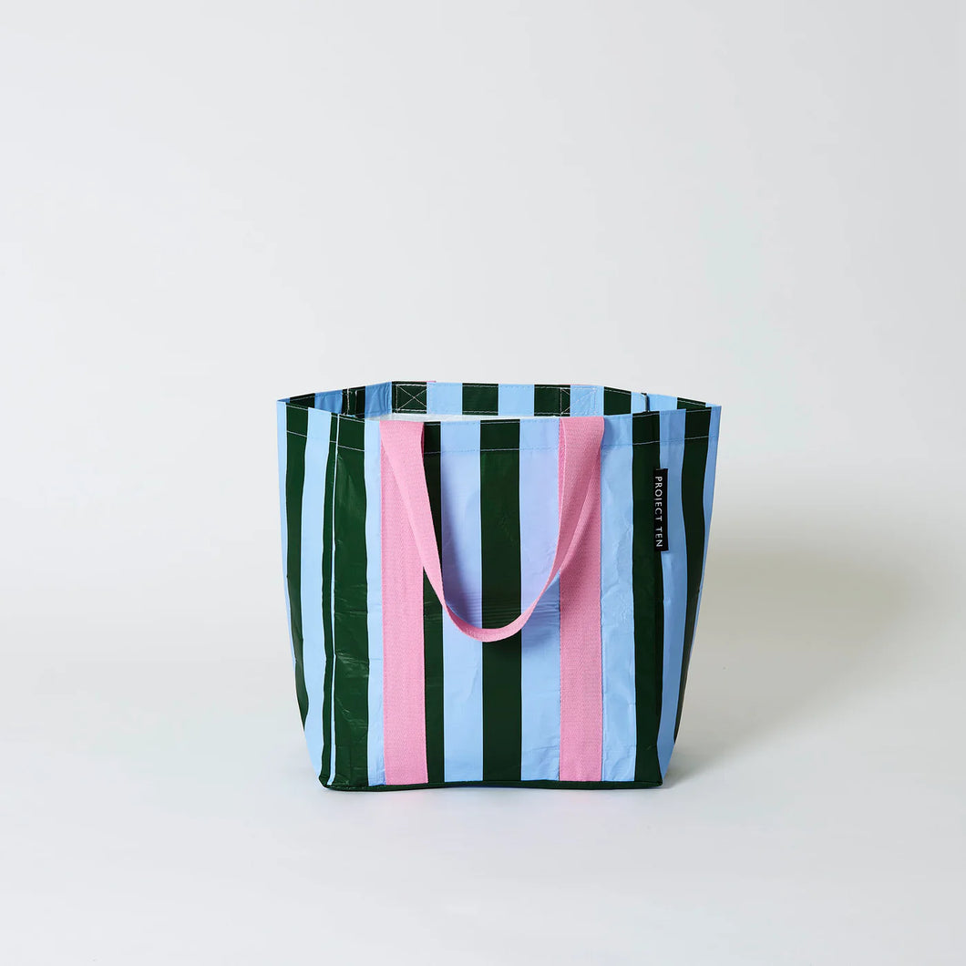 Project Ten Shopper - Green Stripe