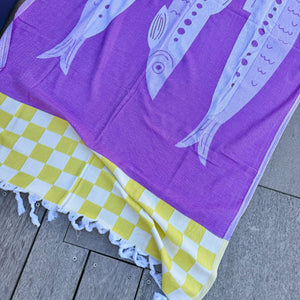 Sardines Turkish Towel - Purple