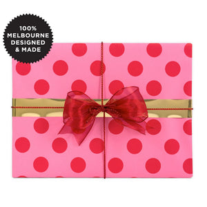 Inky Co Wrapping Paper 5m - Dot Pink