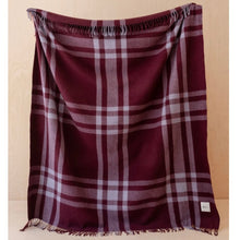 TB Co. Recycled Wool Throw - Burgundy Modern