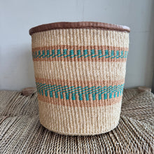Kenyan Sisal & Leather Basket - Medium #10