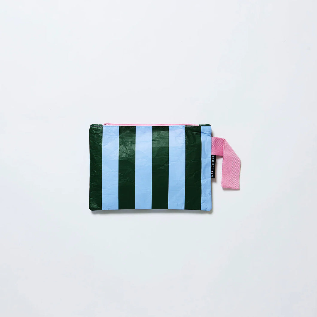Project Ten Mini Zip Pouch - Green Stripe