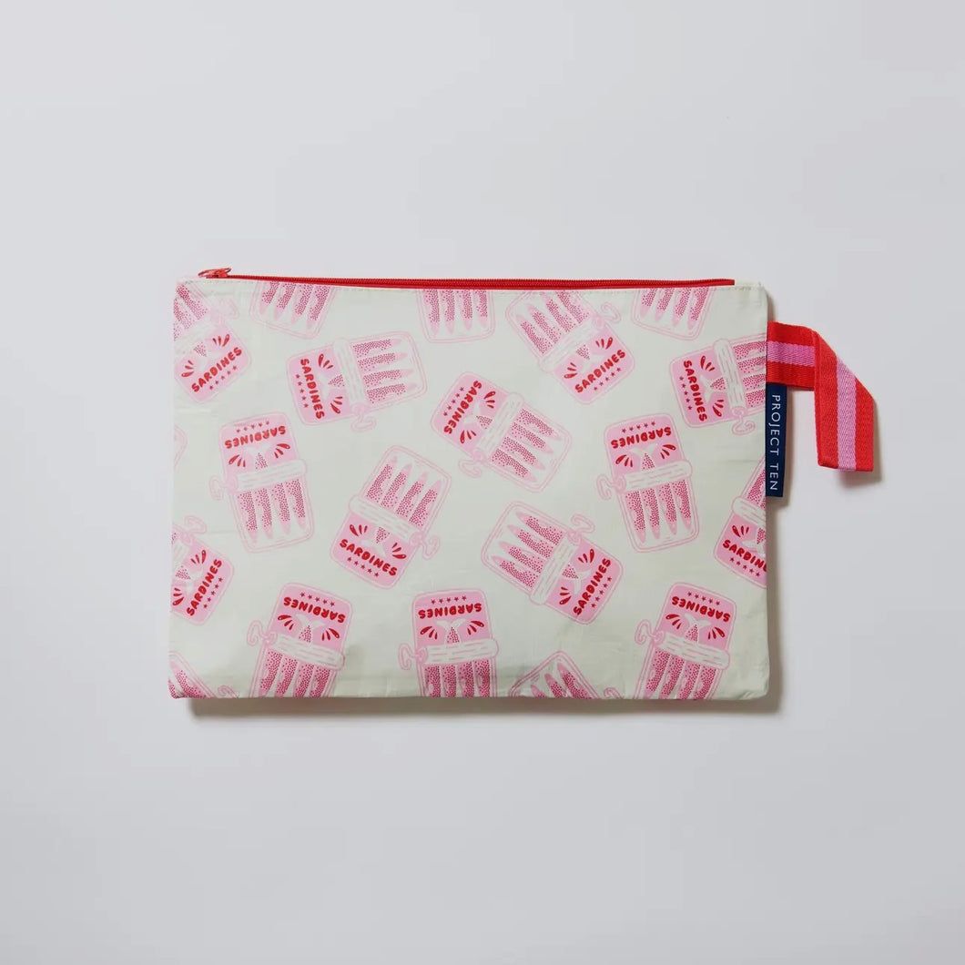 Project Ten Large Zip Pouch - Sardines