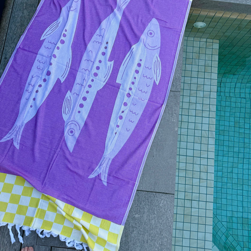 Sardines Turkish Towel - Purple