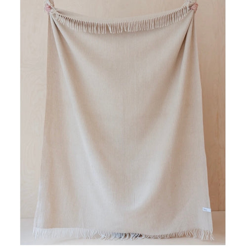 TB Co. Recycled Wool Throw - Waffle Camel