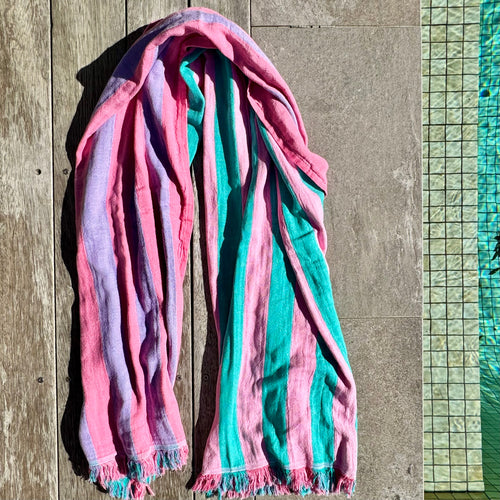 Popstar Turkish Towel - Pink/Aqua