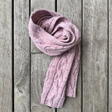 Fisherman Out Of Ireland - Cable & Rib Scarf Rose