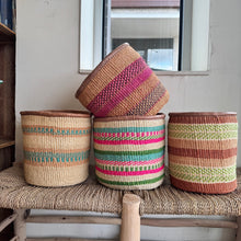 Kenyan Sisal & Leather Basket - Medium #11