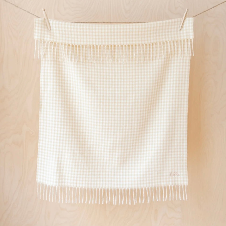 TB Co. Baby Blanket - Oat Gingham