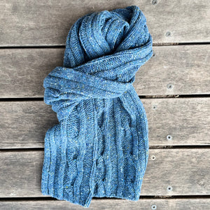 Fisherman Out Of Ireland - Cable & Rib Scarf Denim