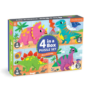 Mudpuppy - 4 in a box Puzzle Dino