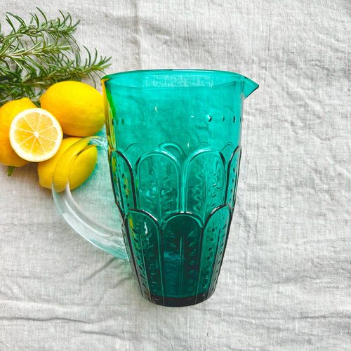 Teal Embossed Jug