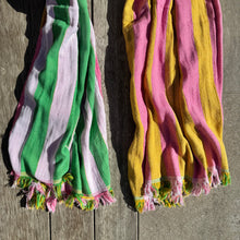 Popstar Turkish Towel - Green/Pink