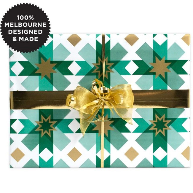 Inky Co Wrapping Paper 5m - Southern Star Green – Rigby’s Homewares