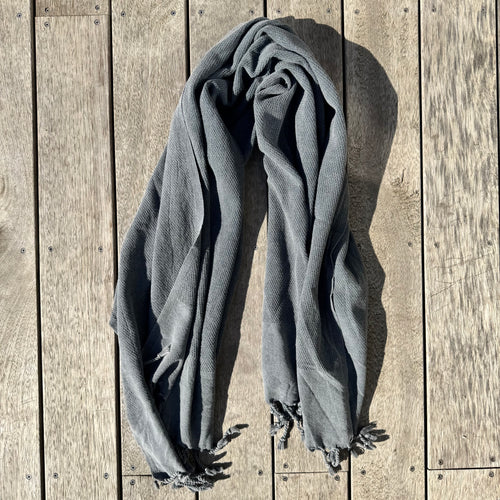 Stonewash Turkish Towel - Black