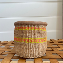 Kenyan Sisal & Leather Basket - X Small #25