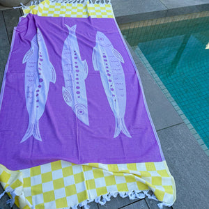 Sardines Turkish Towel - Purple