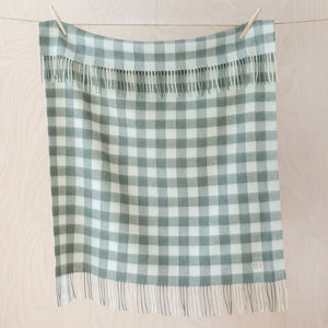 Tartan Blanket Co. Lambswool Baby Blanket - Sage Gingham