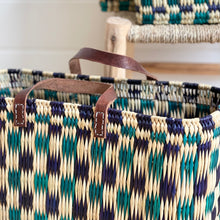 Moroccan Reed Shopper Navy & Teal